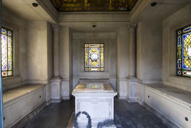 Inside of a mausoleum