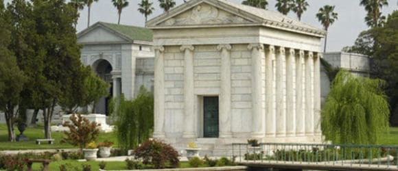 Mausoleum with pond in the foreground