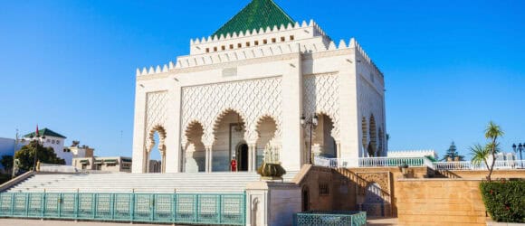The exterior of the Mausoleum of Mohammed V