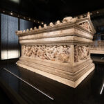 The Alexander Sarcophagus is ornately chiseled