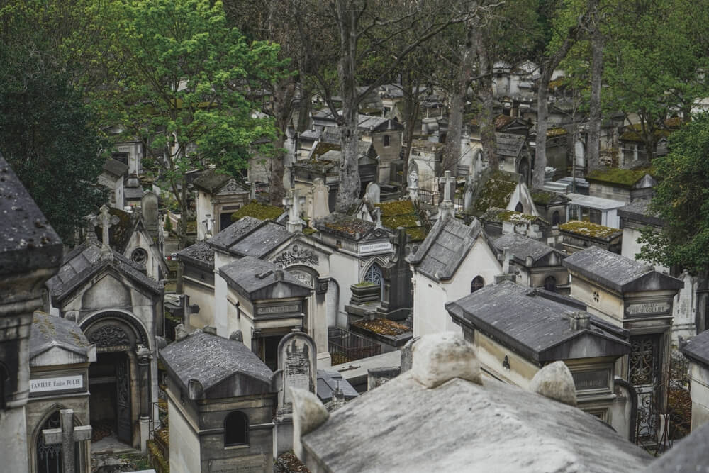 Jim Morrison’s grave famously lies in the Père Lachaise cemetery.